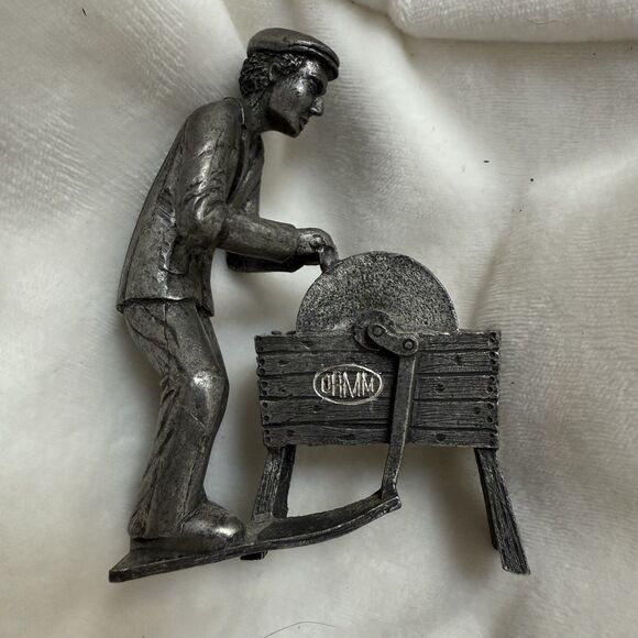 Vintage Daalderop Pewter Dutch Scissor Grinder Figurine MADE IN HOLLAND - Picture 5 of 5
